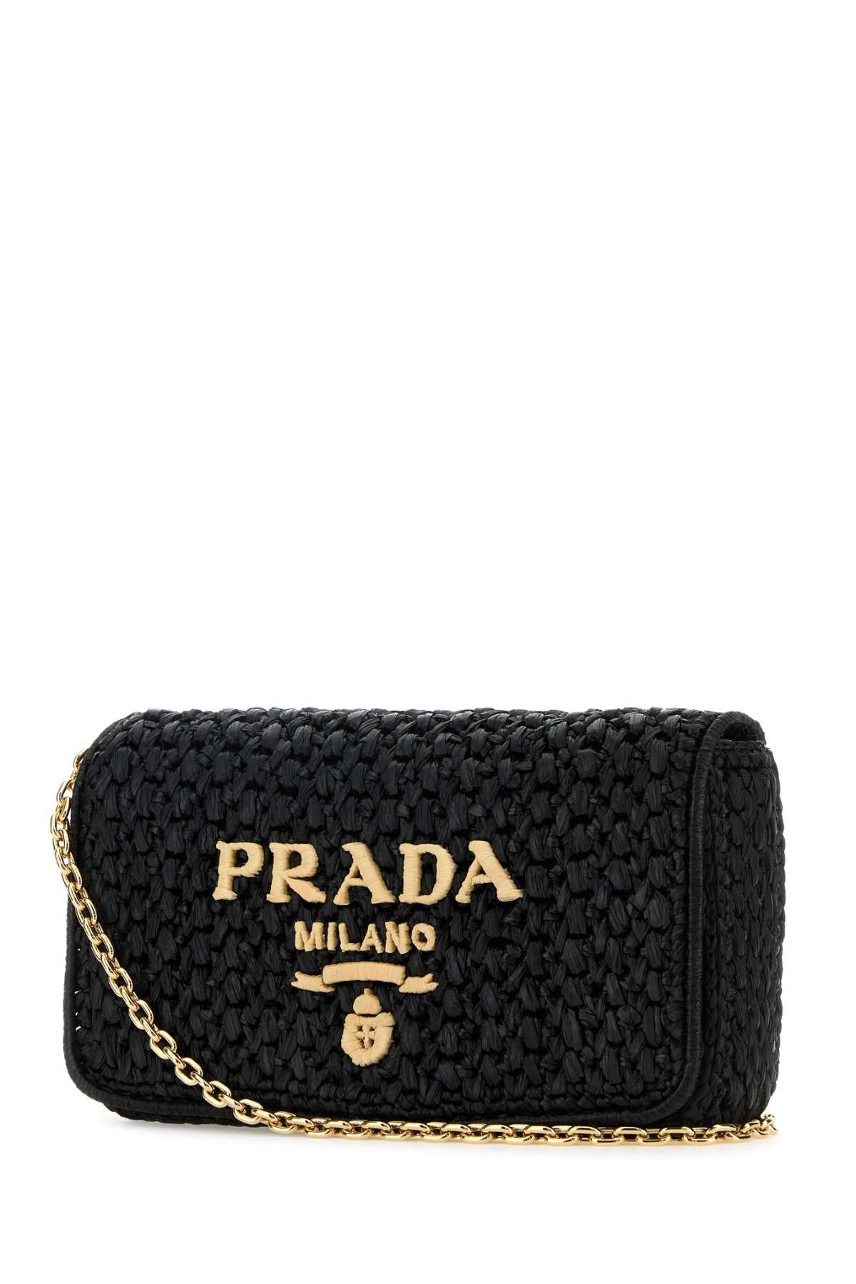 PRADA Leather Shoulder Bag Black
