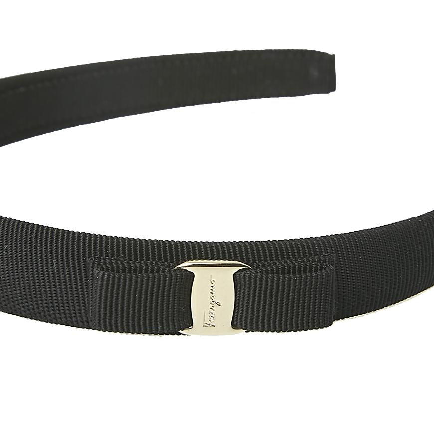 Ferragamo Vara Bow Hairband Black Gold Women’s Hair Accessory