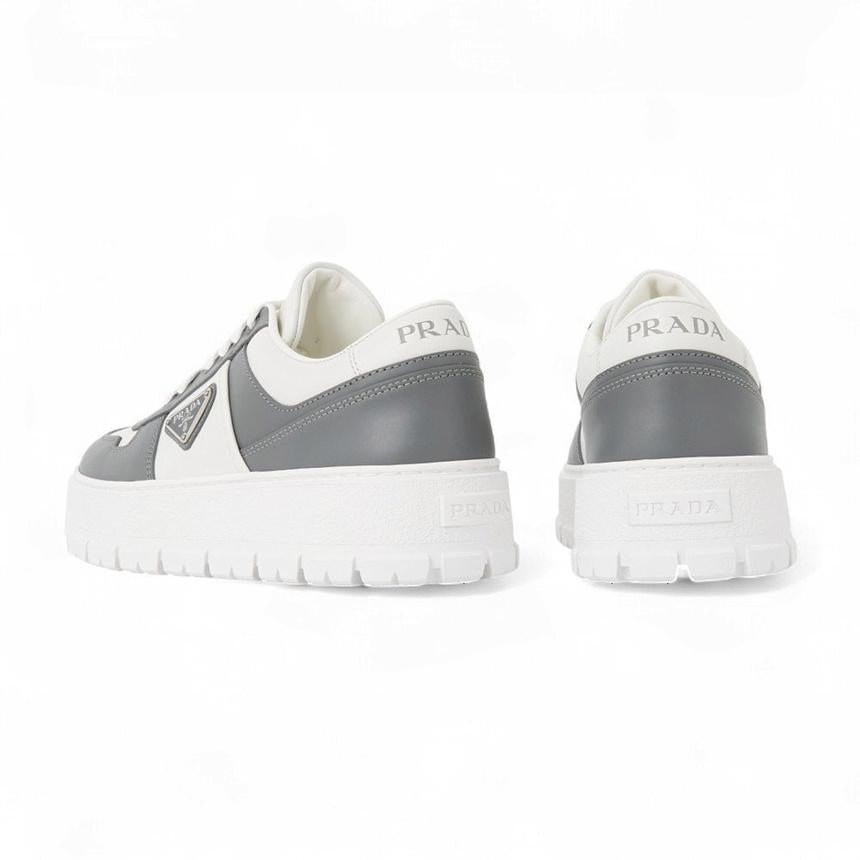 PRADA Black Leather Low-Top Sneakers for Men