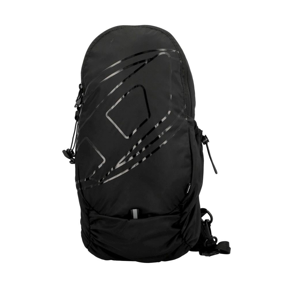 DIESEL Black D-Logo Drape Oval Men’s Sling Bag Hip Pack
