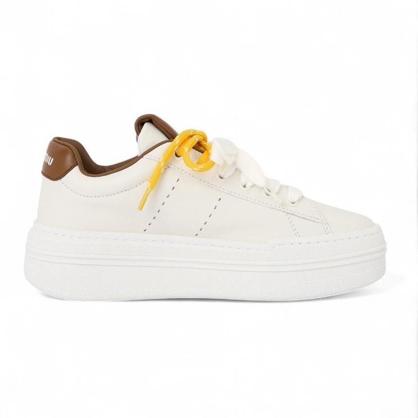 Miu Miu Women’s Low-Top Sneakers White Leather