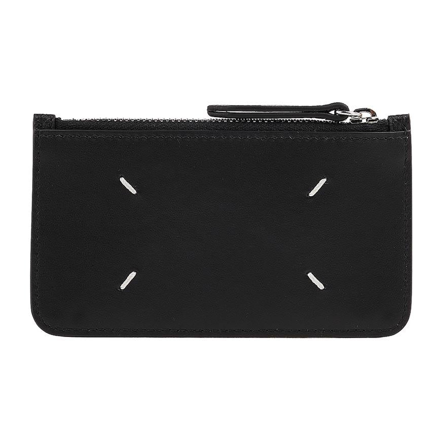 Maison Margiela Unisex Four-Stitch Leather Card Holder Black