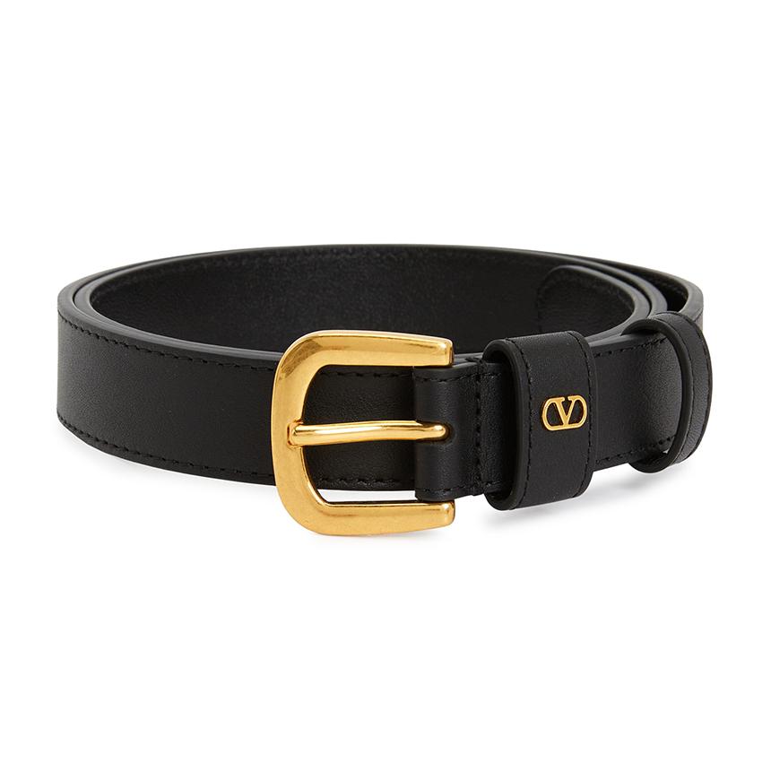 VALENTINO VLogo Signature Leather Belt Black Men’s 8Y2T0SM1 PPU
