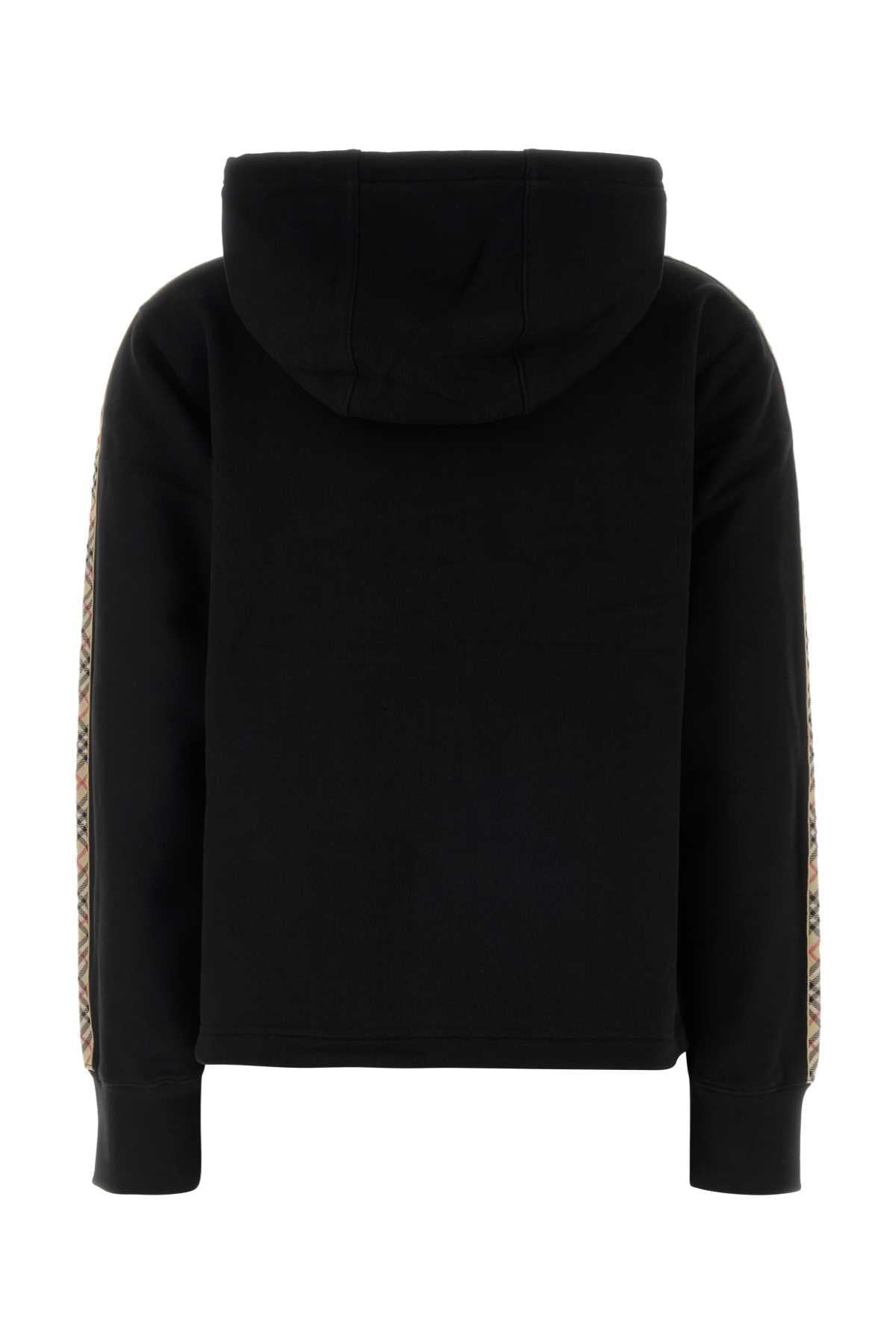BURBERRY Black Zip-Up Hoodie Women’s Cotton Top