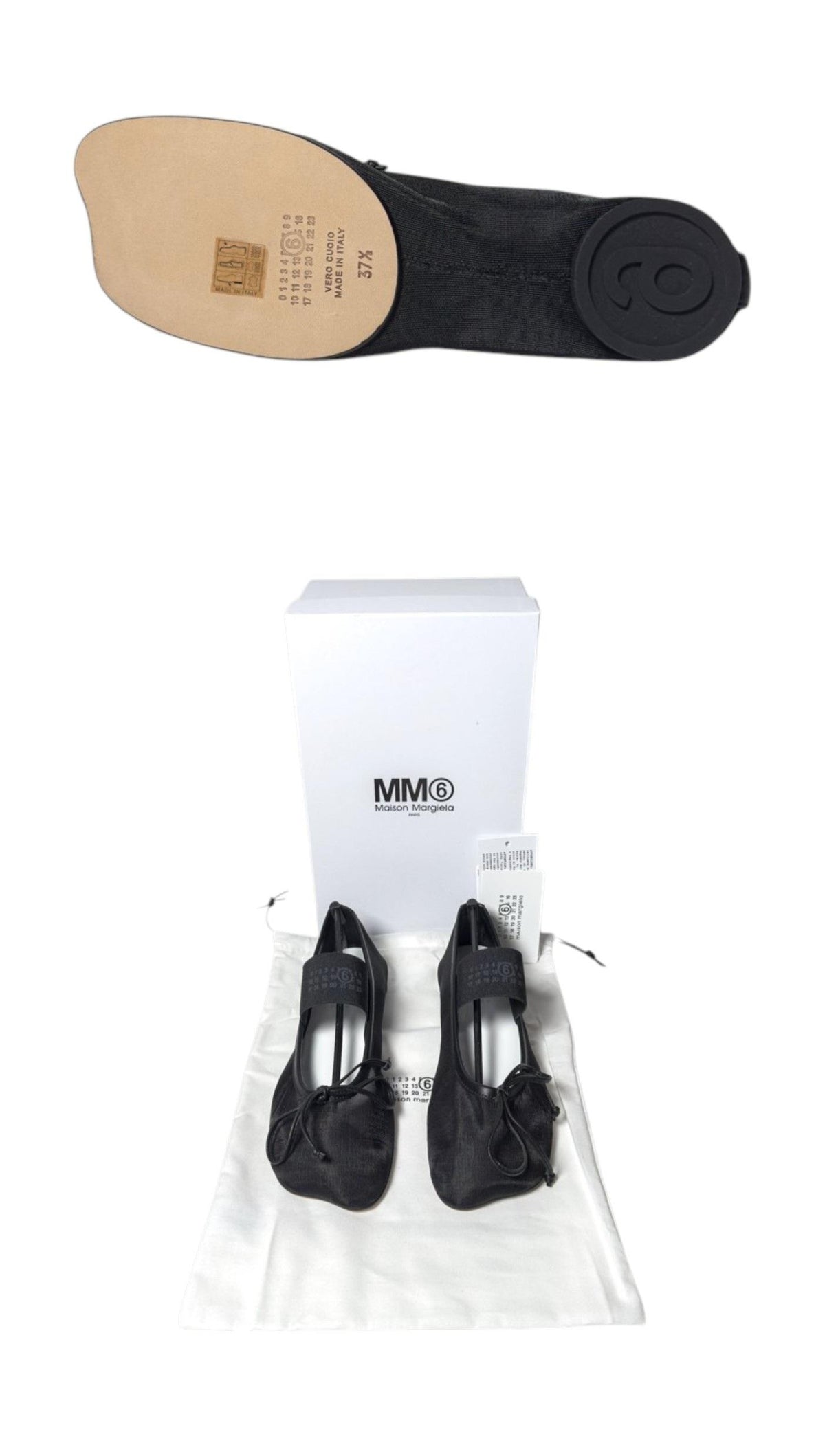 MM6 leather Anatomic Numeric ballerina flats