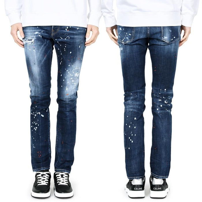 Dsquared2 Men’s Paint-Splatter Washed Cool Guy Jeans S74LB1658 S30664 470