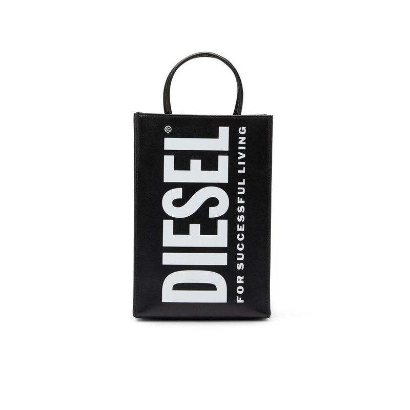 DIESEL Medium Logo Shopper Tote Bag Black X09021