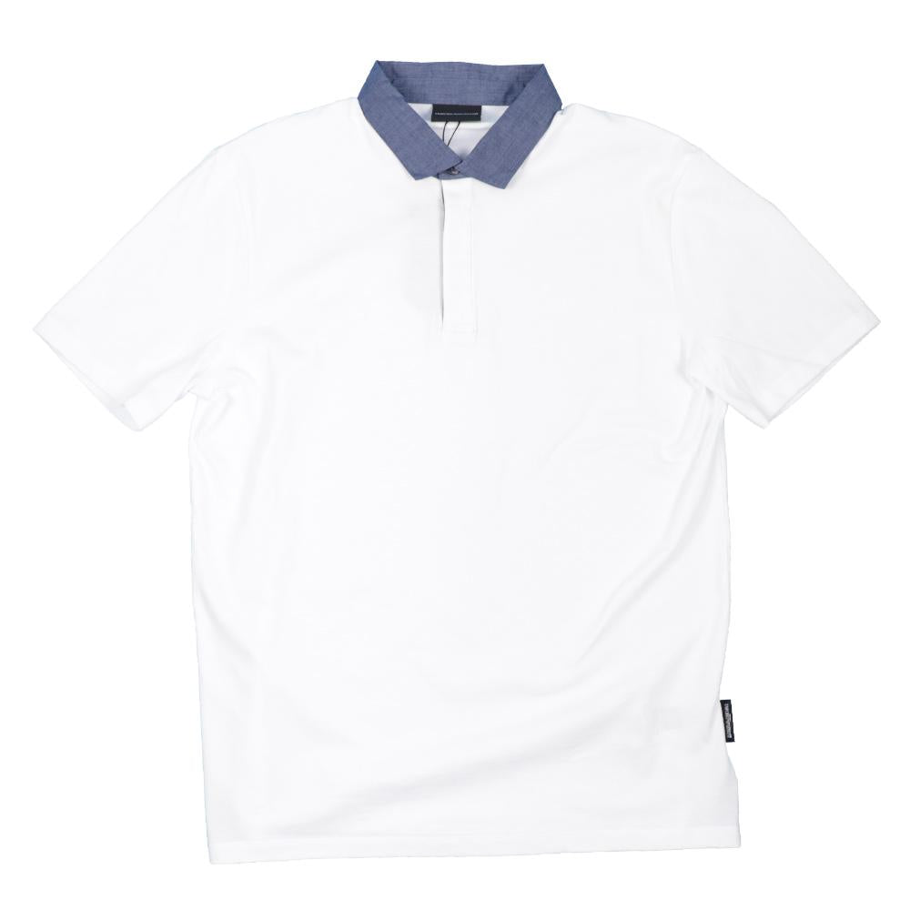 Emporio Armani Short Sleeve Polo Shirt White Shirt Collar Men