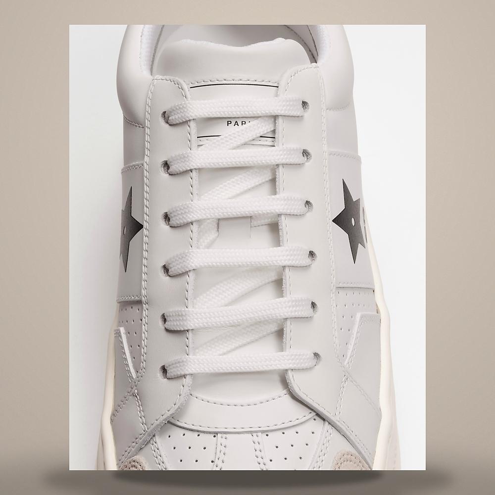 DIOR White Calfskin Suede Platform Low-Top Sneakers