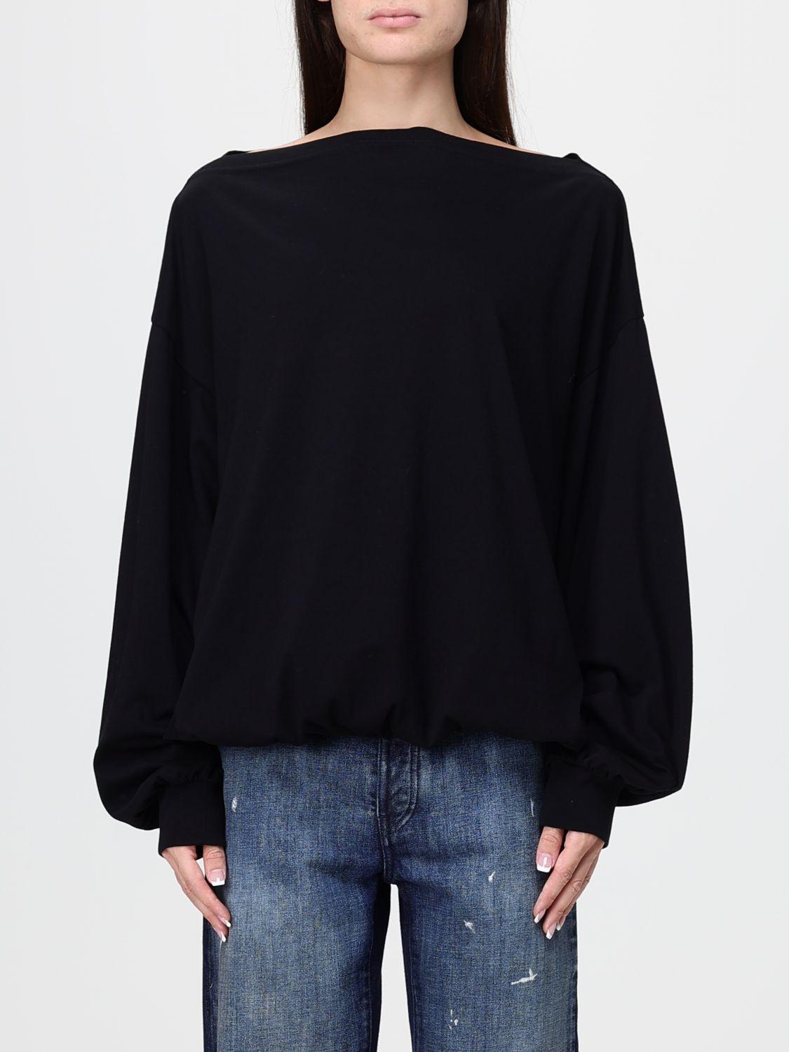 Maison Margiela Black Cotton Sweatshirt-Style Blouse