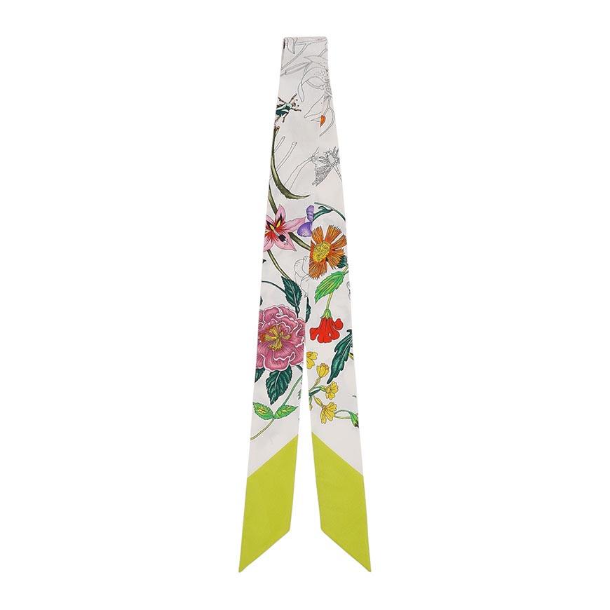 GUCCI Unisex Print Silk Twill Ribbon Scarf 831699 3G001 9067