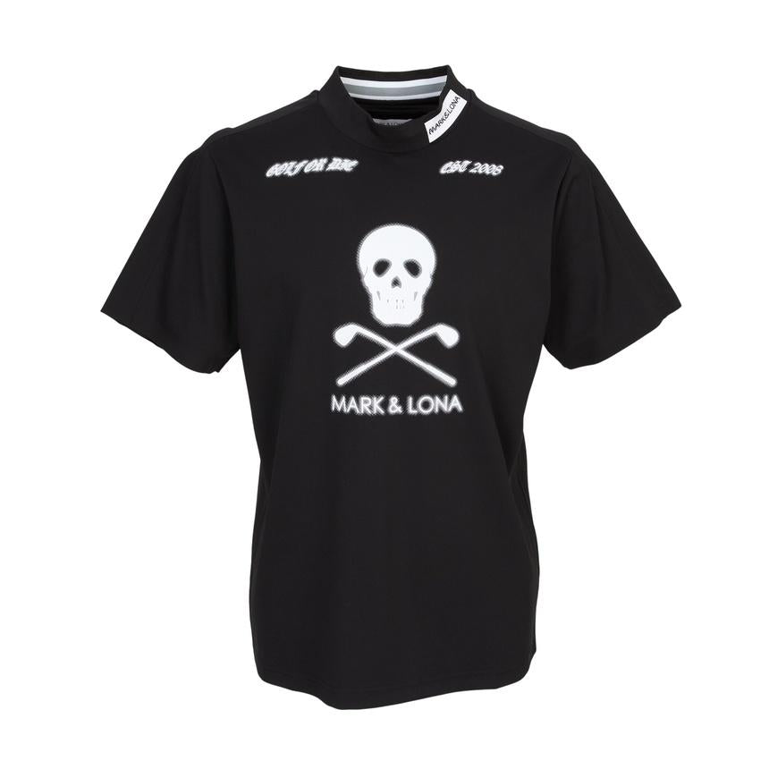 MARK&LONA Men’s Golf Mock Neck Short Sleeve T-Shirt Black