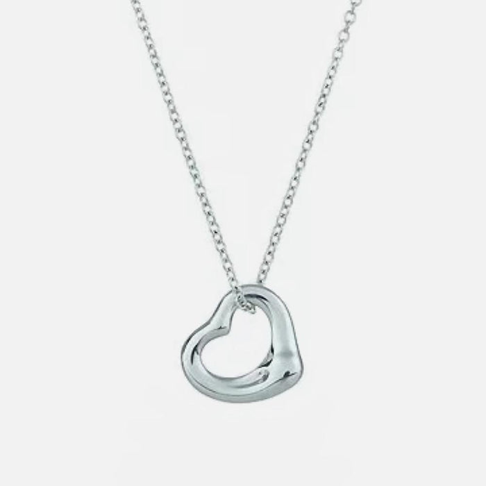 Tiffany & Co 925 Sterling Silver Open Heart Pendant Necklace