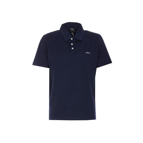 A.P.C. Logo Embroidered Polo T-Shirt Navy