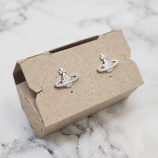 Vivienne Westwood FARAH Pave Hoop Earrings Silver-Tone