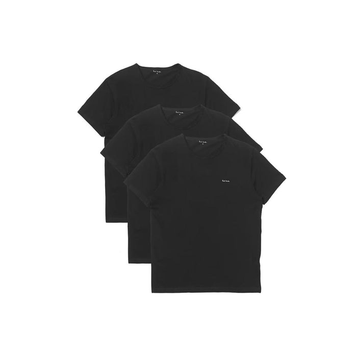 Paul Smith Logo Print 3-Pack Black T-Shirts Men’s Cotton