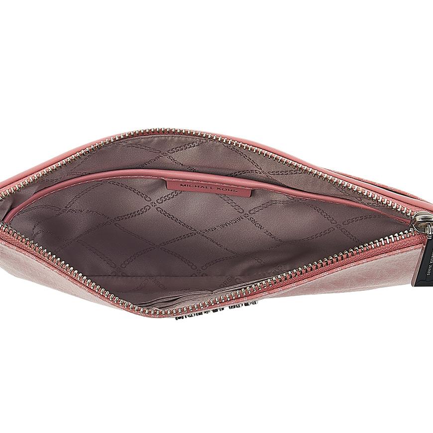 Michael Kors Women’s Logo Clutch Bag Pink Canvas