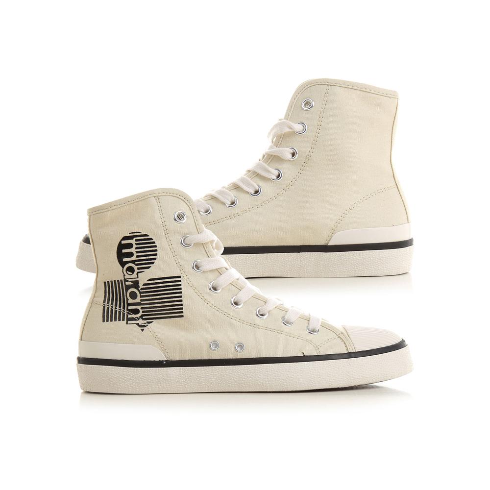 Isabel Marant Chalk BENKEEN Logo High-Top Sneakers