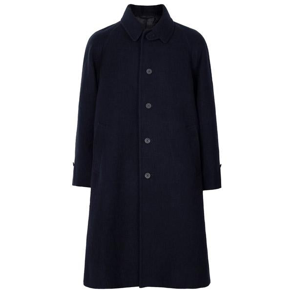 KAPTAIN SUNSHINE Navy Umbrella Wool Alpaca Coat KS25FCO04