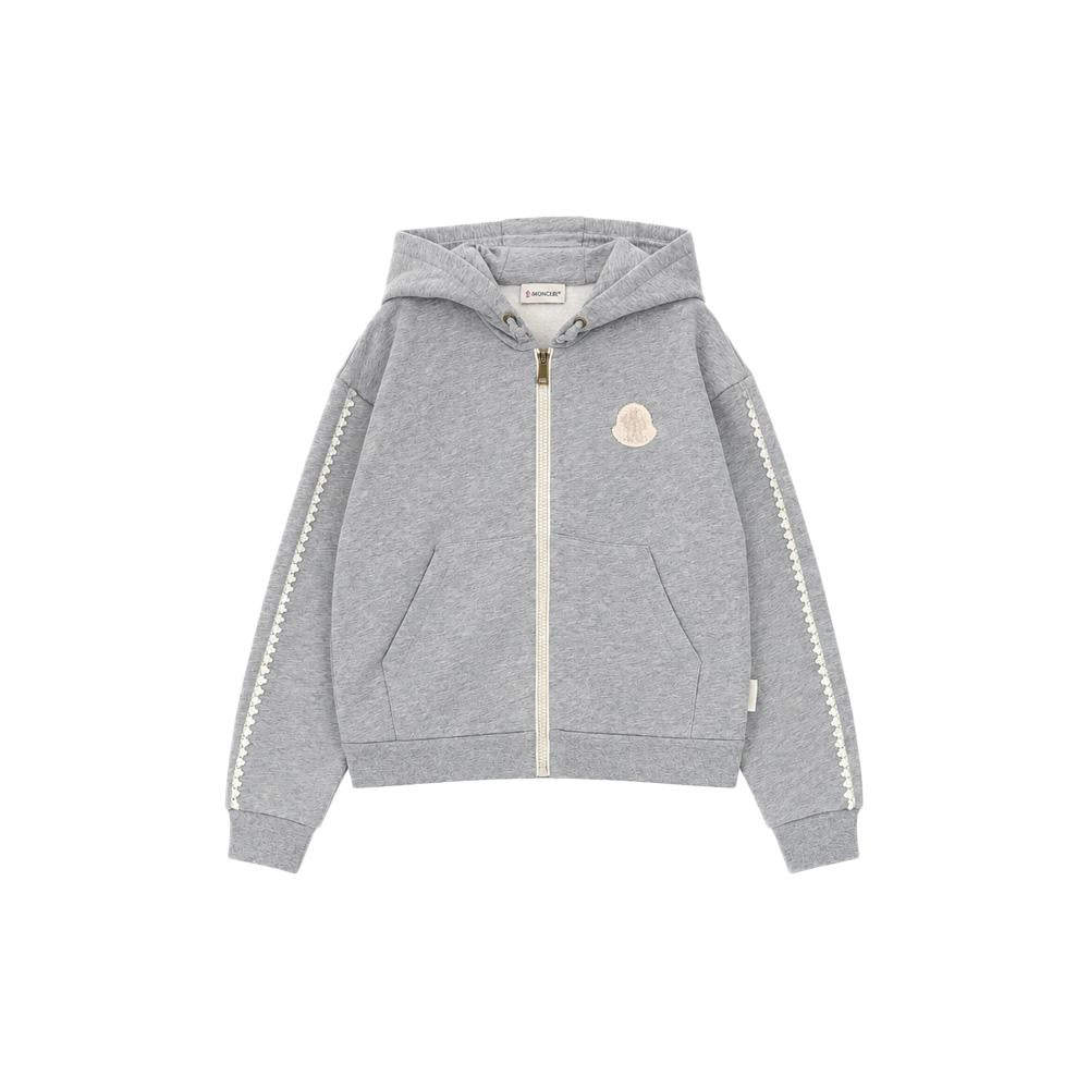 Moncler Women’s Crochet Logo Patch Fleece Zip Hoodie Melange G 8G00017 899PS 980