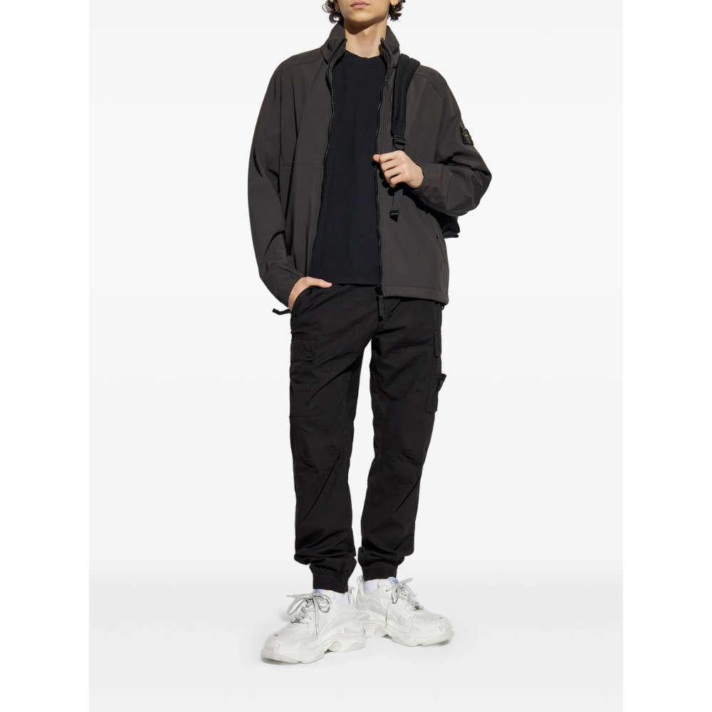 STONE ISLAND Grey Woven Shirt Jacket with Badge Patch Men’s