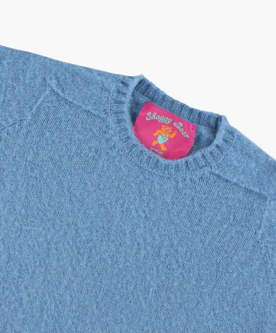 HOWLIN Blue Shaggy Bear Wool Crewneck Sweater Women