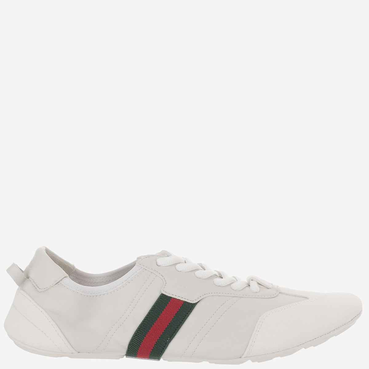 GUCCI White Leather Low Top Sneakers