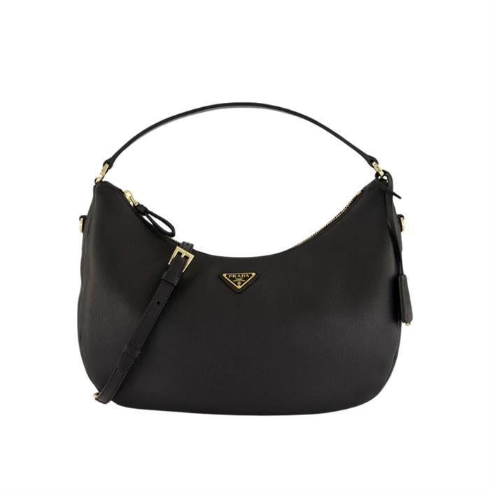 PRADA Black Leather Shoulder Bag
