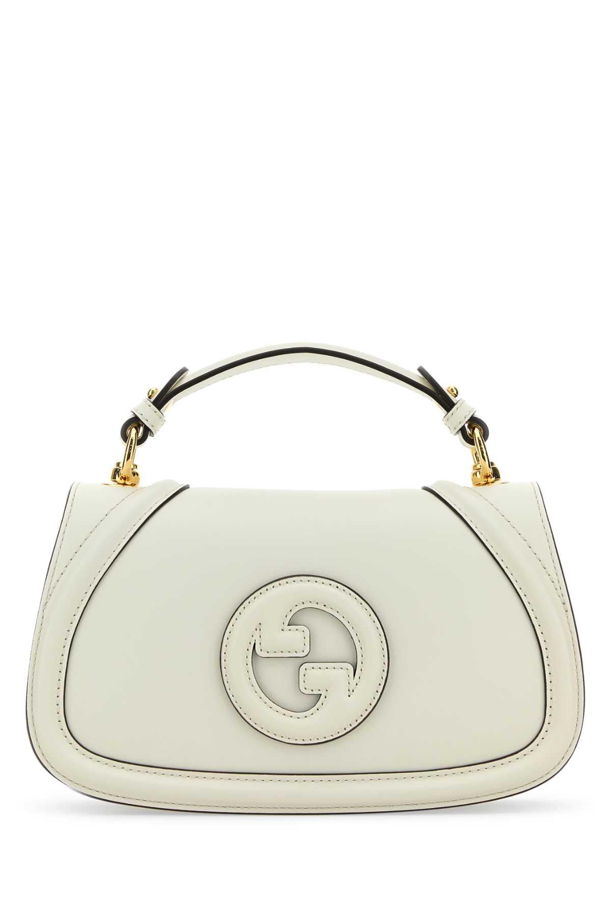 GUCCI Leather Shoulder Bag White