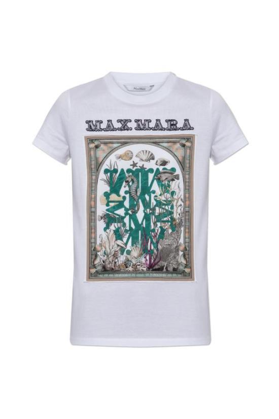 Max Mara Short Sleeve T-Shirt 11941062 019 OPTICAL WHITE DOM