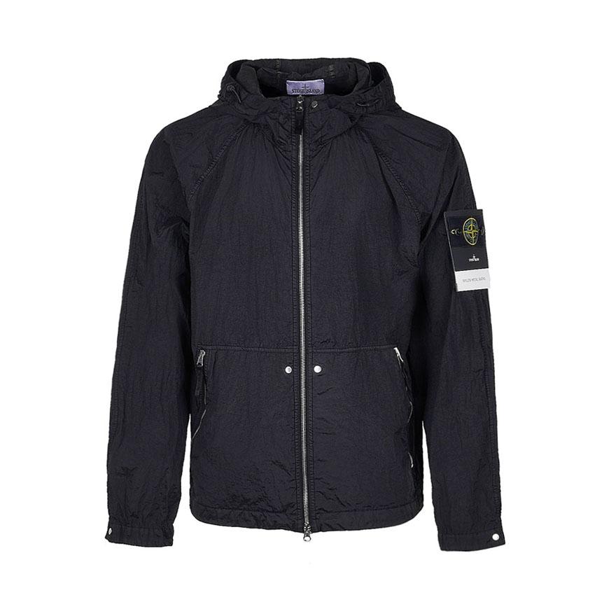 STONE ISLAND Men’s Water-Resistant Windproof Hooded Jacket Black