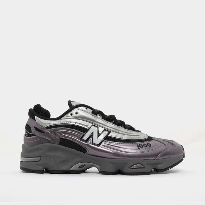 New Balance Metallic Silver Dark Ice Wine Low-Top Sneakers for Men