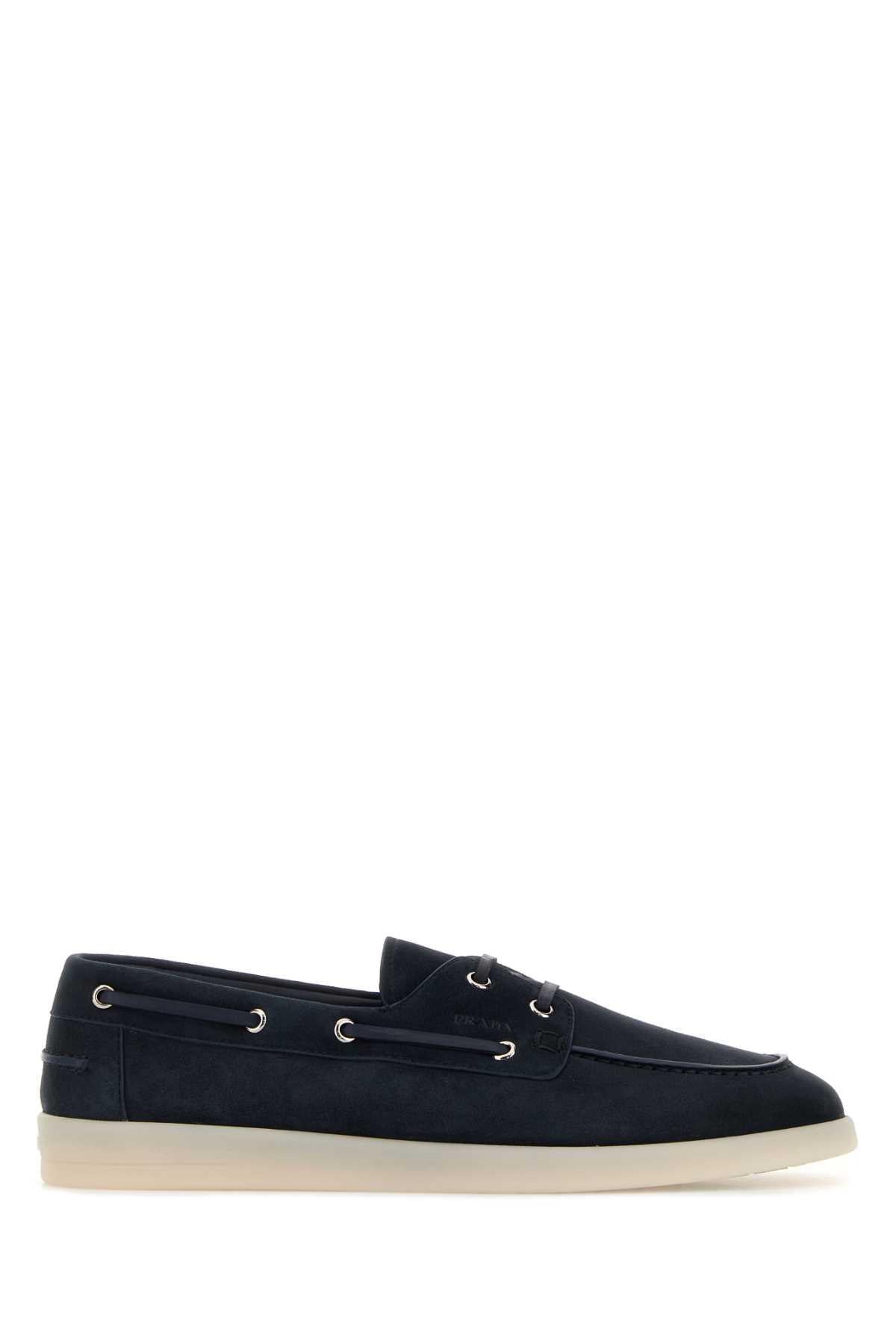 PRADA Black Leather Loafer Men's Shoes