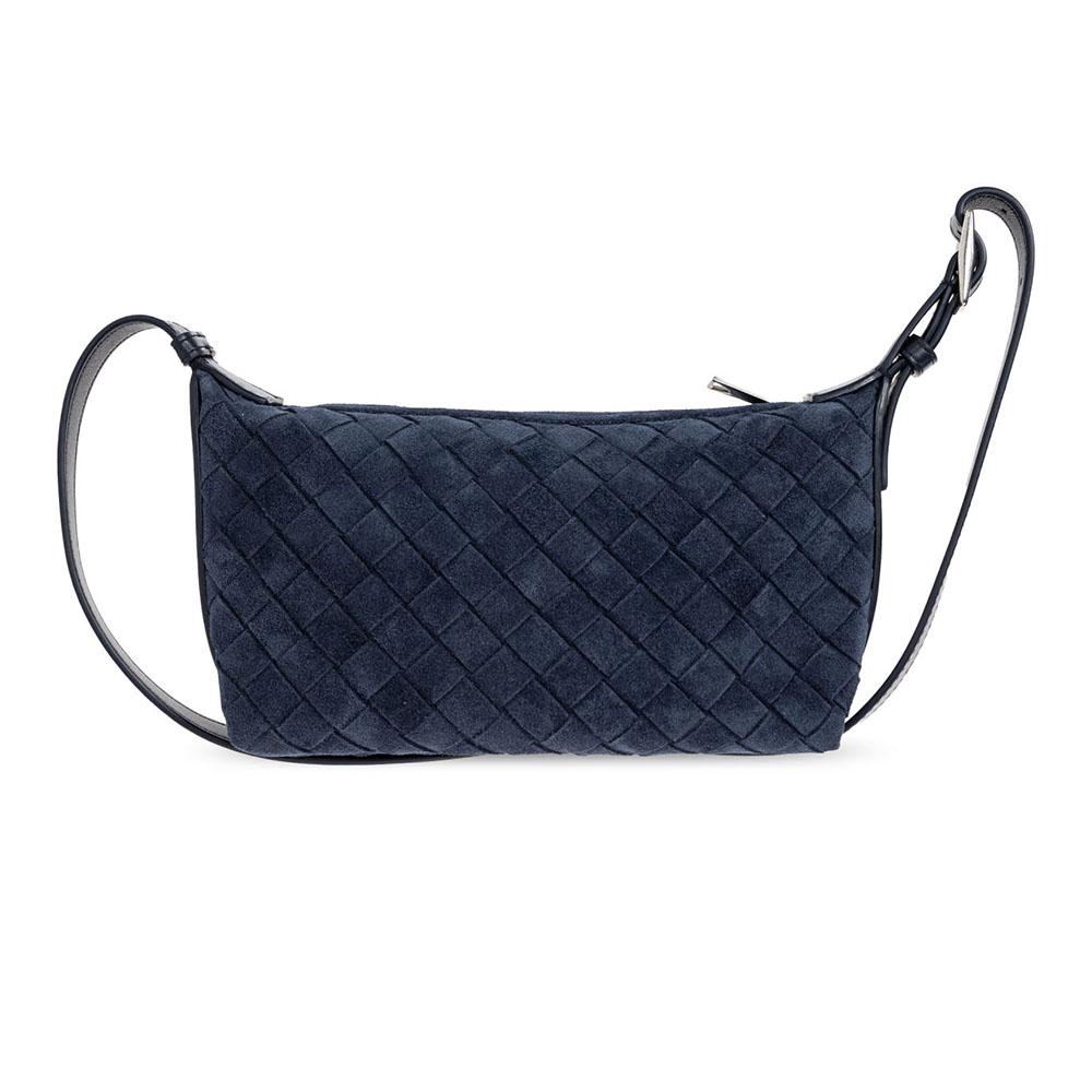 Bottega Veneta Intrecciato Navy Leather Crossbody Bag for Men