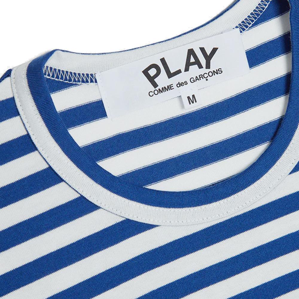 Comme des Garcons Red Heart Patch Stripe T-Shirt Mens AZ T164 051 2