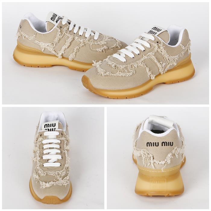Miu Miu Cotton Denim Low Top Sneakers 5E279E CSL F0044