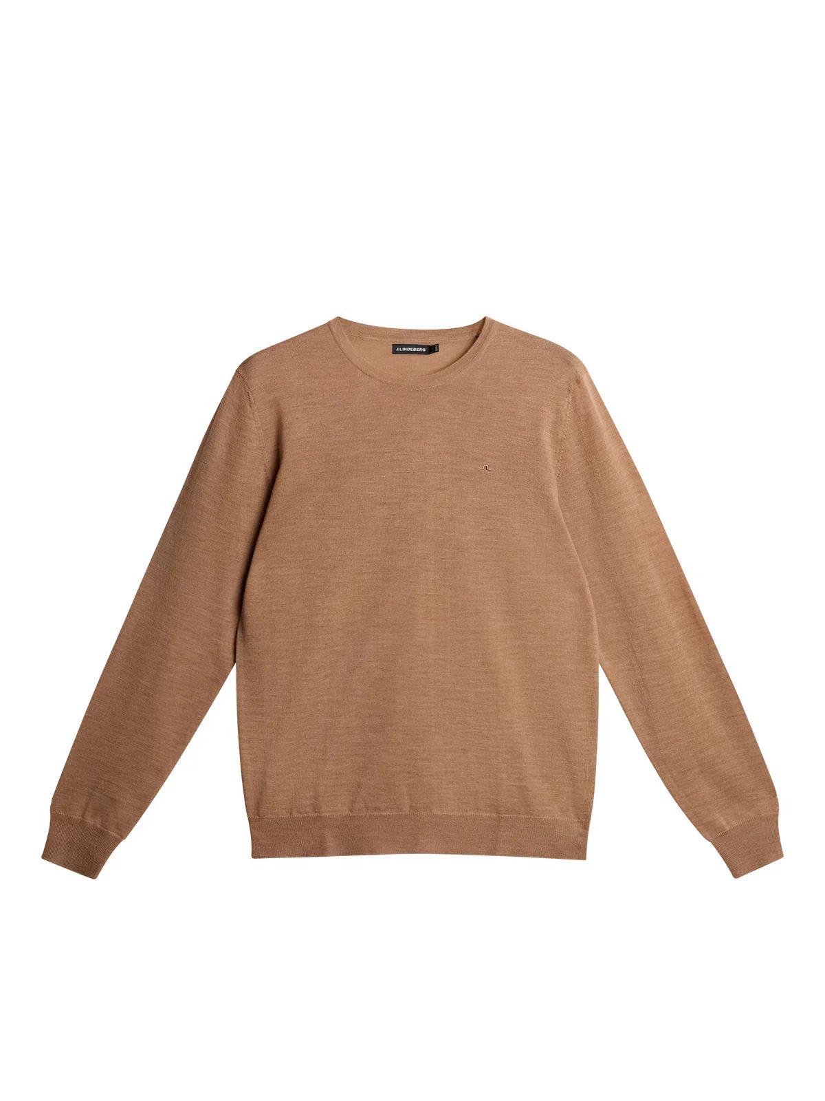 J LINDEBERG Men’s Lightweight Merino Knit Zip-Up Sweater Khaki