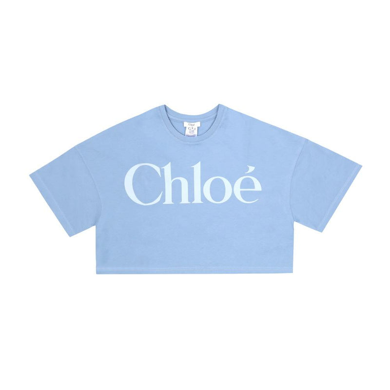 Chloe Kids Short Sleeve T-Shirt Beige Cotton