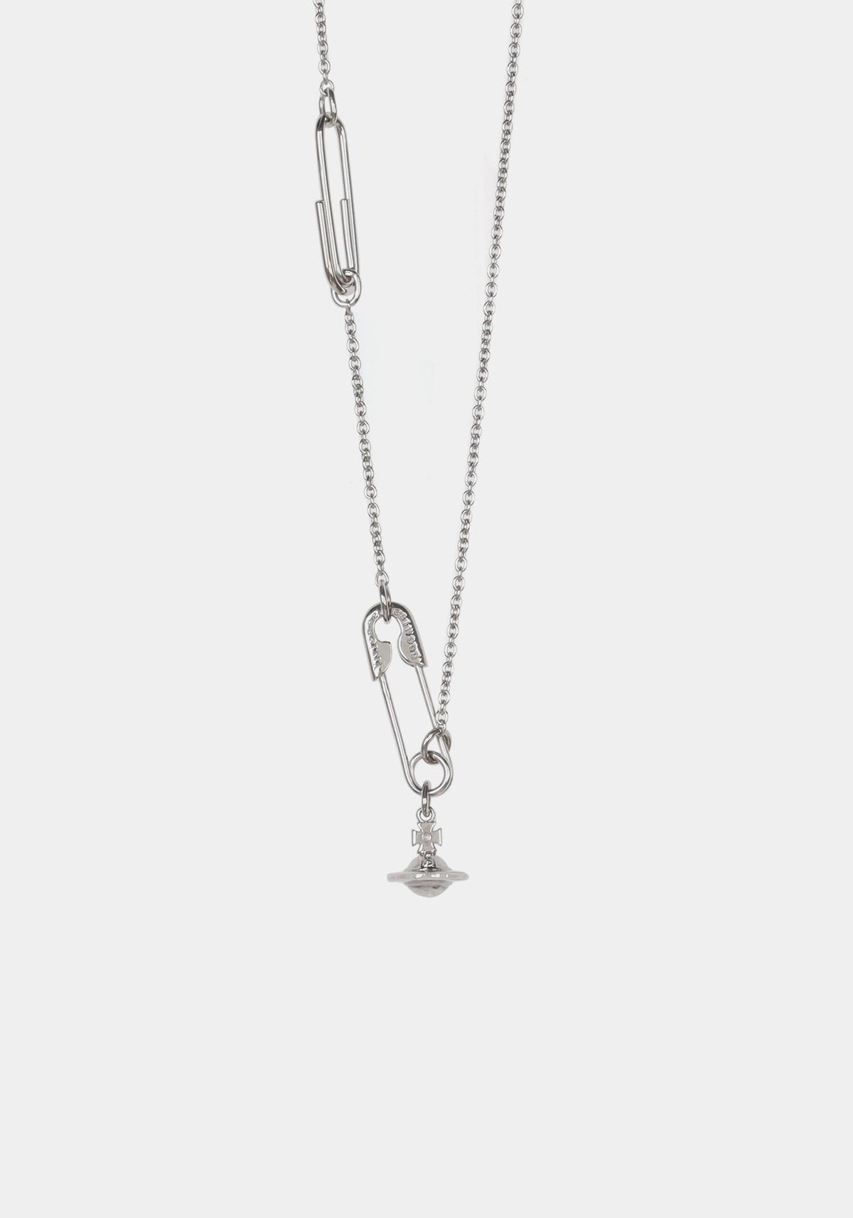 Vivienne Westwood Silver Safety Pin Pendant Necklace 630203F7 01P019