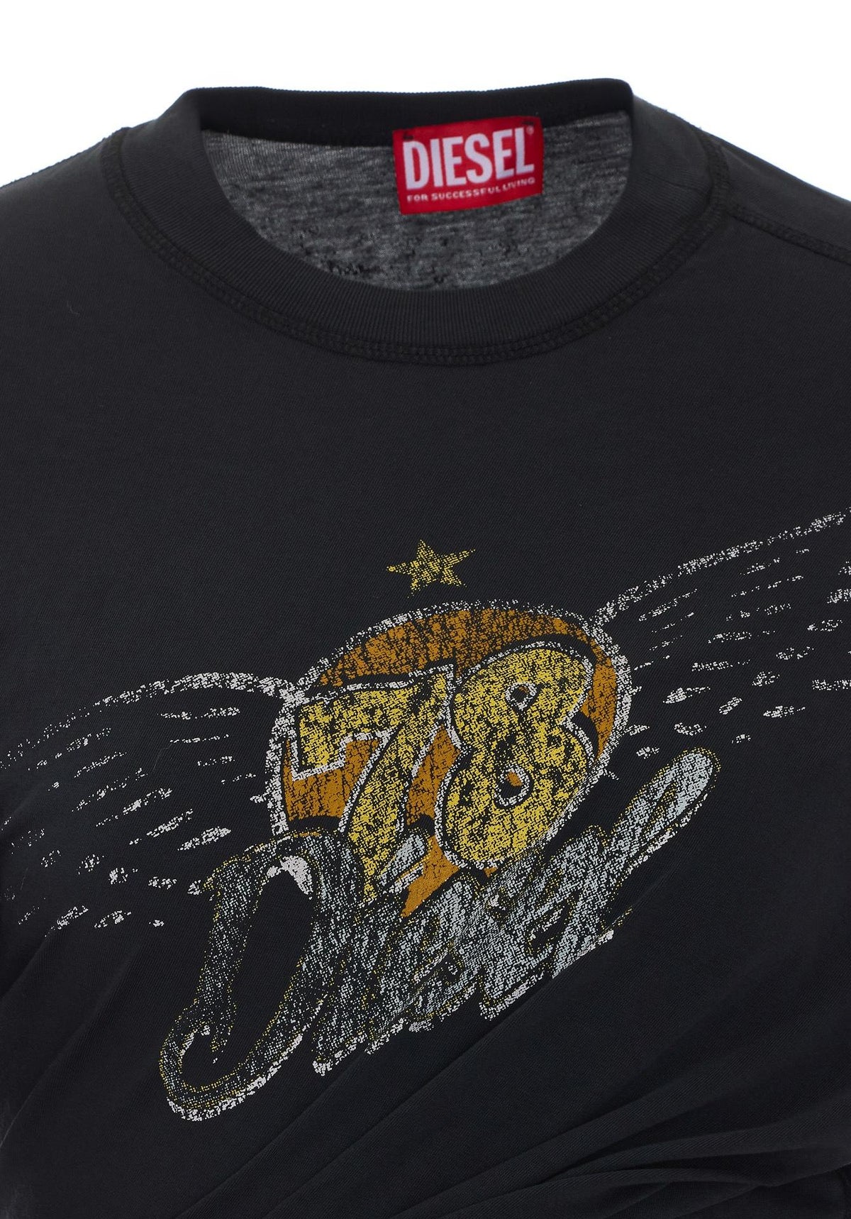 DIESEL Black Cotton Short-Sleeve T-Shirt