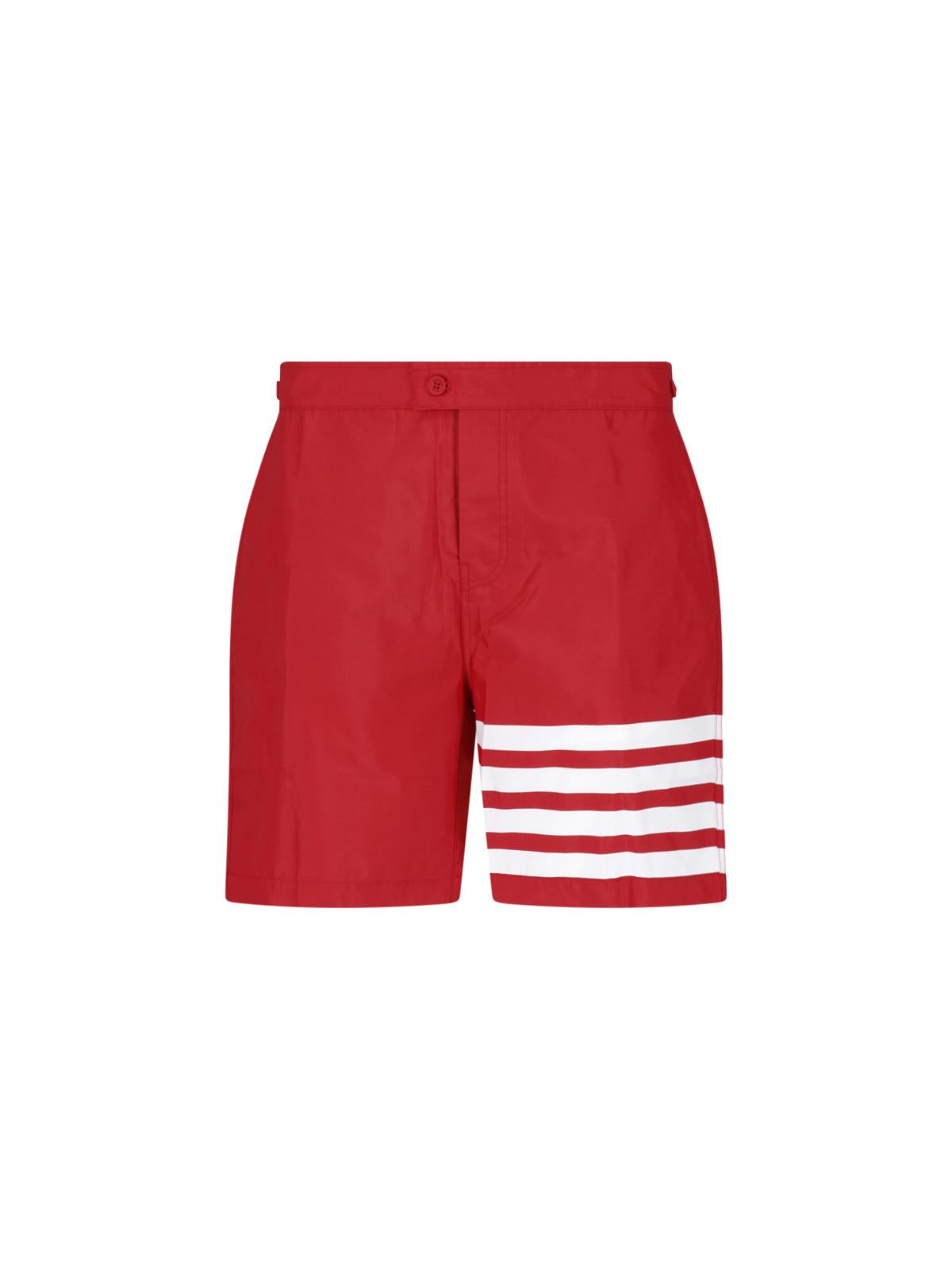 THOM BROWNE Navy Swim Shorts