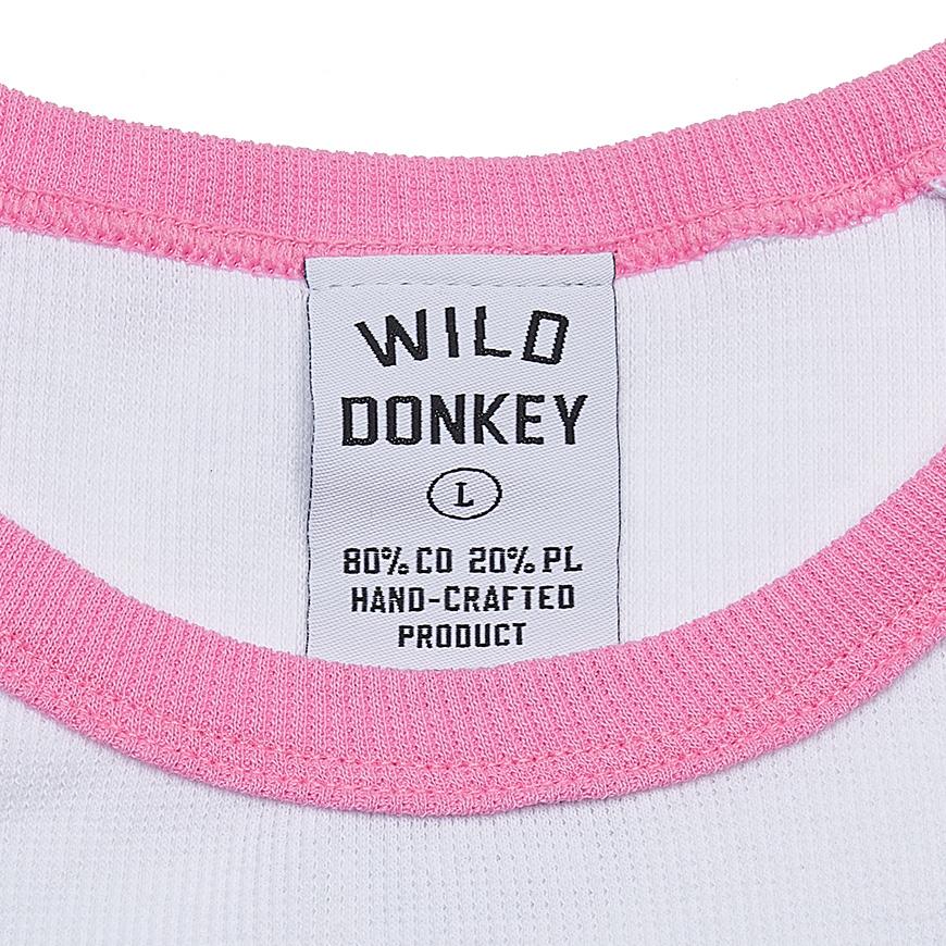 Wild Donkey Surf Up Graphic T-Shirt White Pink