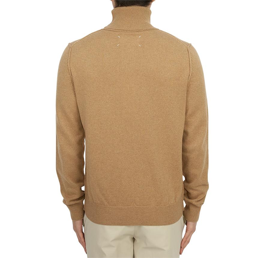 Maison Margiela Men’s Turtleneck Knit Sweater Ivory Wool