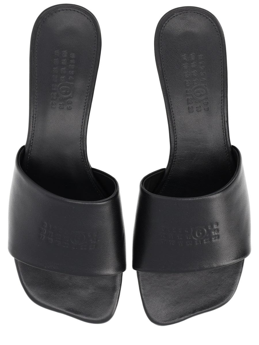 Maison Margiela Black Leather Strappy Sandals