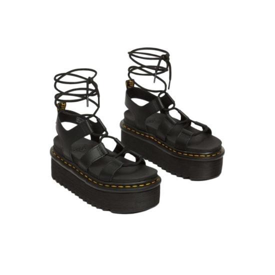 Dr.Martens Black Leather Platform Sandals 31538001 DOM