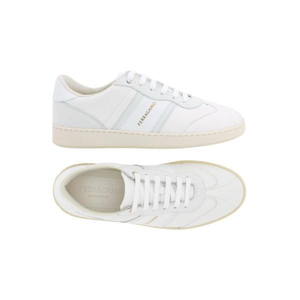 Ferragamo White Logo Low-Top Sneakers 0766117