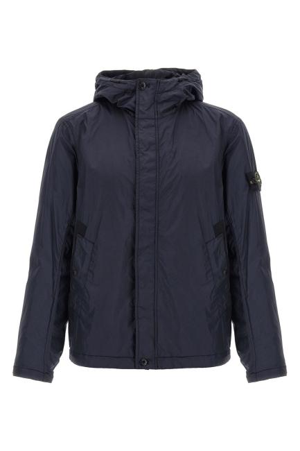 STONE ISLAND Crinkle Reps Nylon Hooded Jacket Navy Men