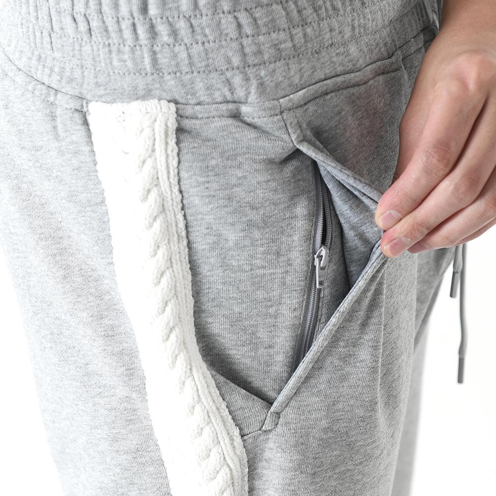 Neil Barrett Cable Detail Loose Fit Wool Jogger Pants Gray