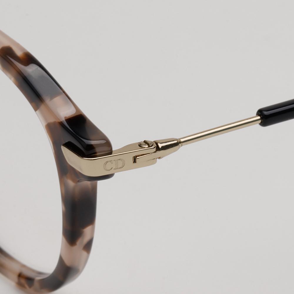 DIOR Tortoiseshell Acetate Round Eyeglass Frames Unisex DIORESSENCE17 HT8