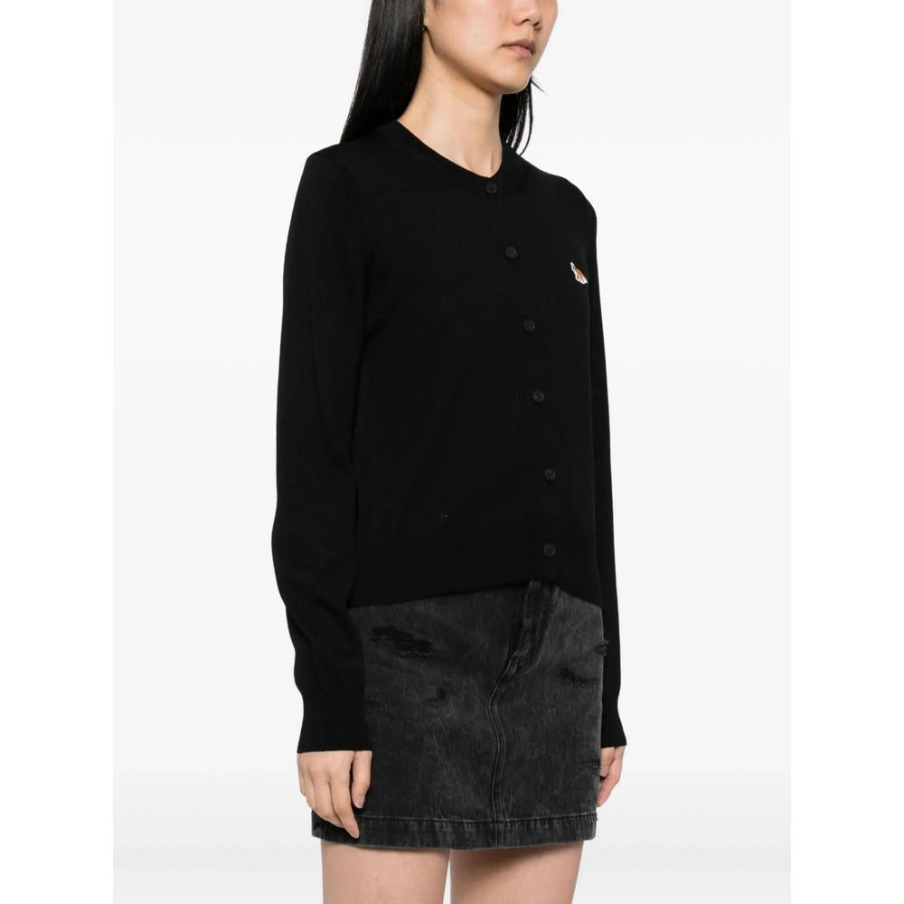 Maison Kitsune Black Wool Knit Cardigan